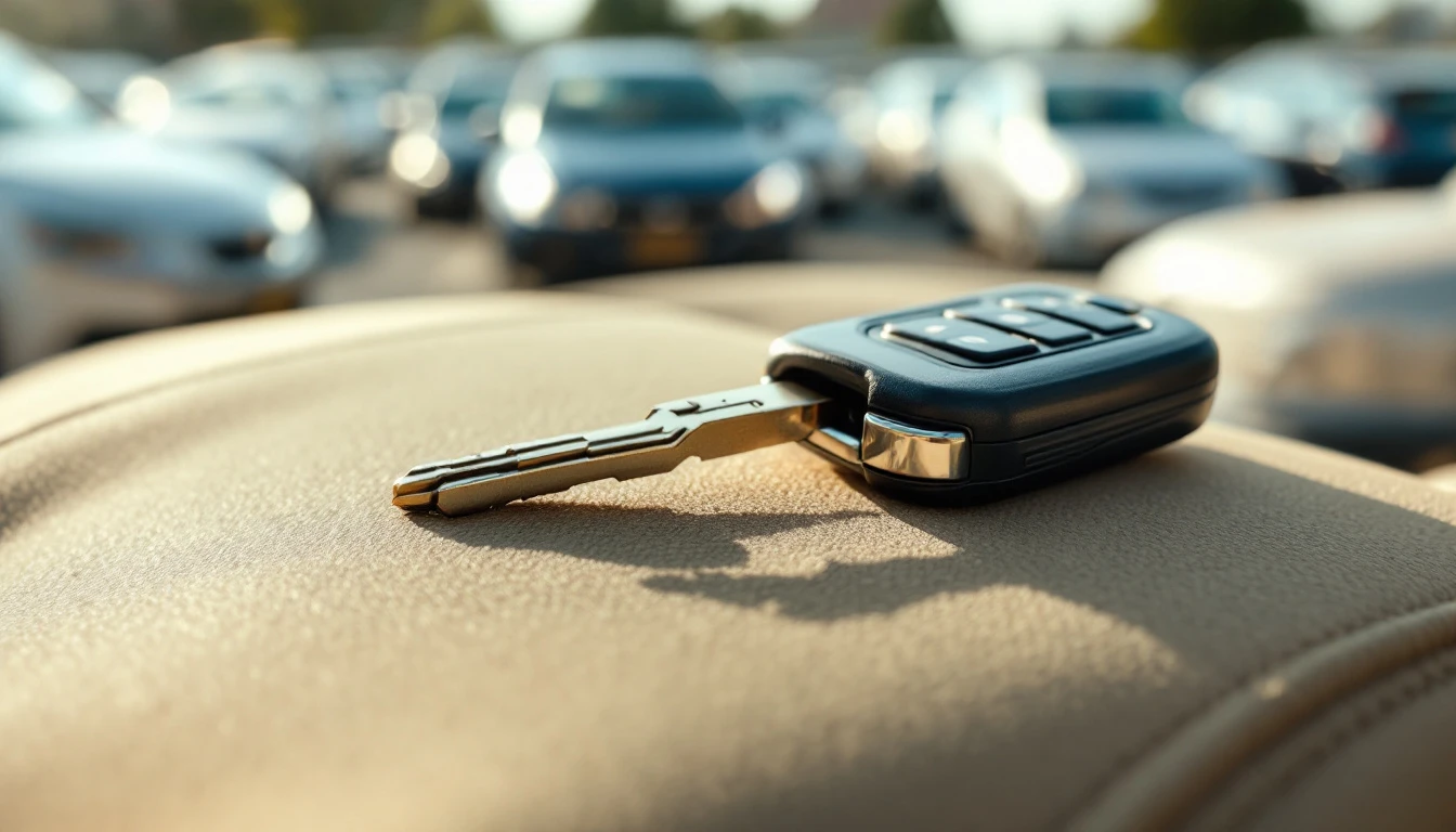 Comprador de carro usado recibiendo una segunda llave programada por un cerrajero móvil en Mansfield TX